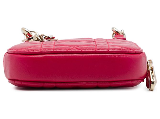 Dior Lady Dior Call in Handyhalter aus rotem Lammleder Cannage - Ansicht 3