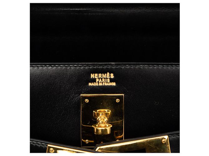 Hermès Black Box Calf Kelly Sellier 32 Nero - vista 5