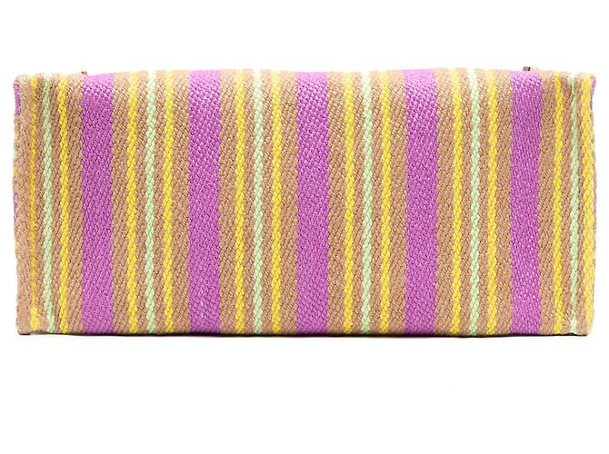 Borsa Shopper Tote Gucci in juta ricamata con logo, viola, Medium Porpora - vista 3