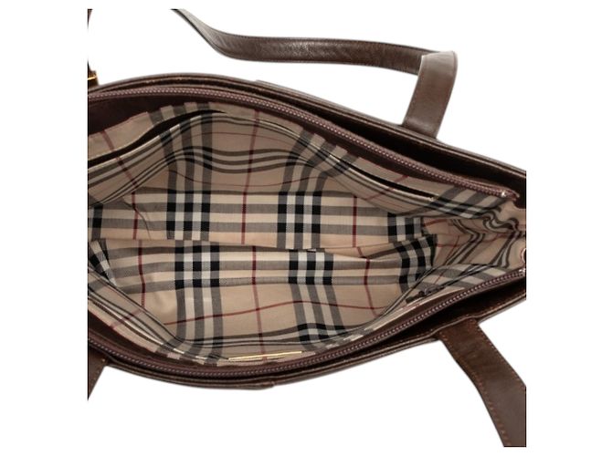 Borsa Tote Burberry in pelle marrone Marrone scuro - vista 4