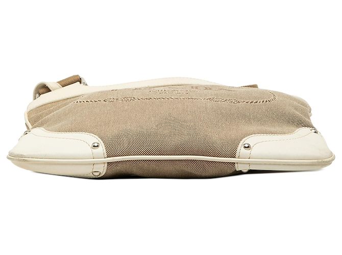 Borsa a tracolla Prada Beige Canvas Canapa Logo - vista 3