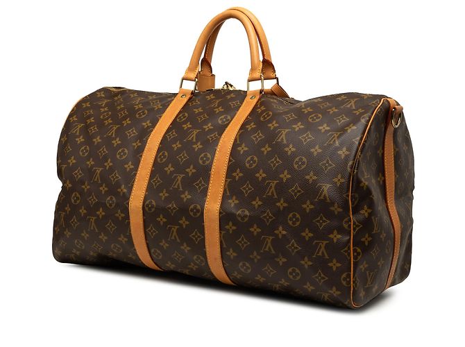 Louis Vuitton Brown Monogram Keepall Bandouliere 55 Marrone - vista 2