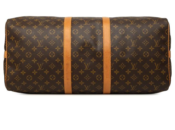 Louis Vuitton Brown Monogram Keepall Bandouliere 55 Marrone - vista 3