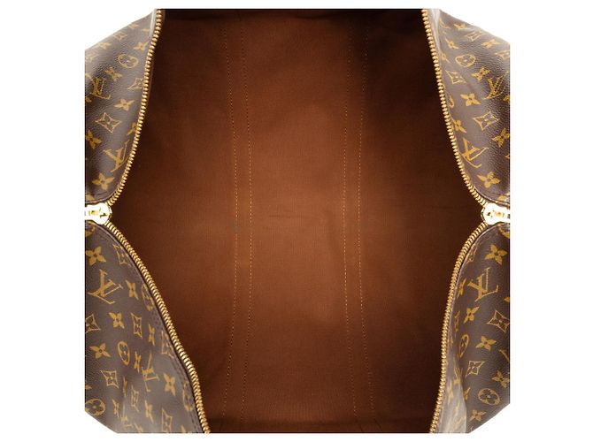 Louis Vuitton Brown Monogram Keepall Bandouliere 55 Marrone - vista 4