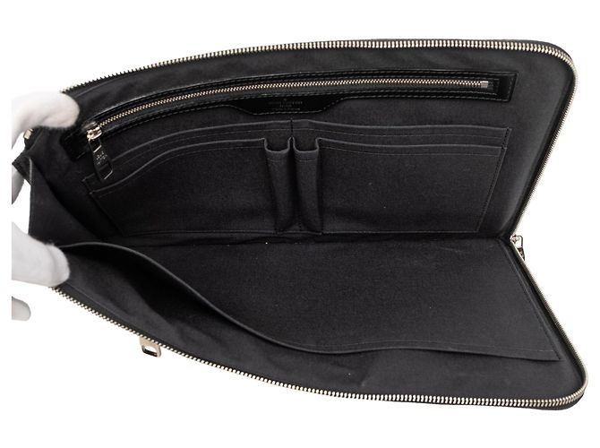 Louis Vuitton Black Damier Graphite Poche Documents Portfolio Negro - vista 4