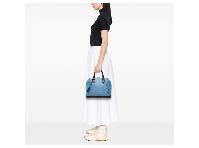 Louis Vuitton Blue Epi Denim Alma PM - vista 6