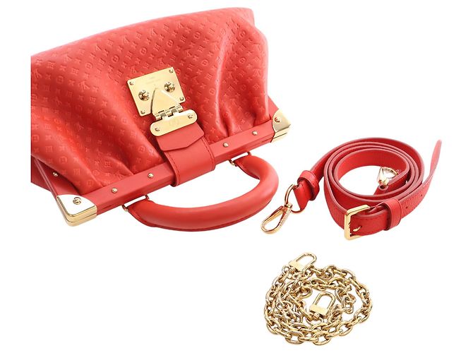 Borsa Nanogram Louis Vuitton in pelle di vitello goffrata rossa Rosso - vista 12