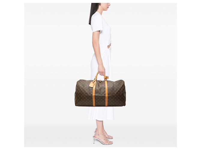 Louis Vuitton Brown Monogram Keepall 60 Marrone - vista 7