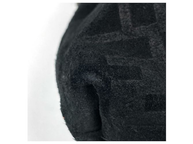 Borsa a tracolla in camoscio Fendi Zucca Pattern Nero - vista 3