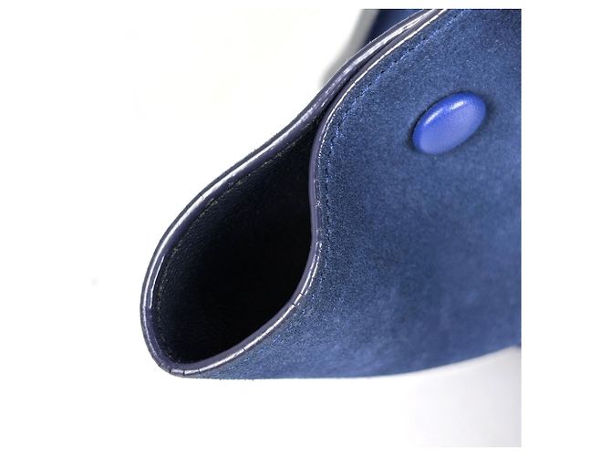 Céline Celine Trapeze Lederhandtasche Two-Way Blau Marineblau - Ansicht 6