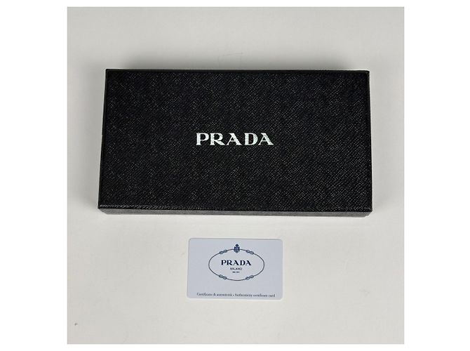 Portafoglio lungo Prada in tessuto nero - vista 9
