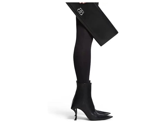 Stivaletti Balenciaga Knife in pelle nera Nero - vista 5
