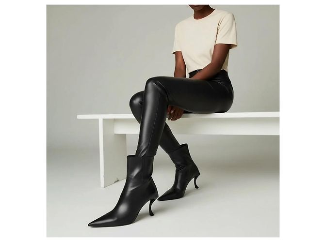 Stivaletti Balenciaga Knife in pelle nera Nero - vista 6