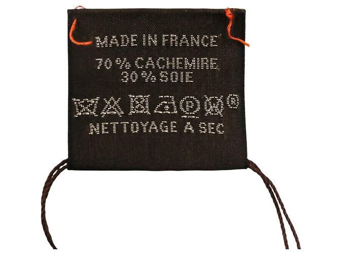Hermès Foulard in cashmere e seta Hermes La Maison des Carrés Beige Arancione - vista 13