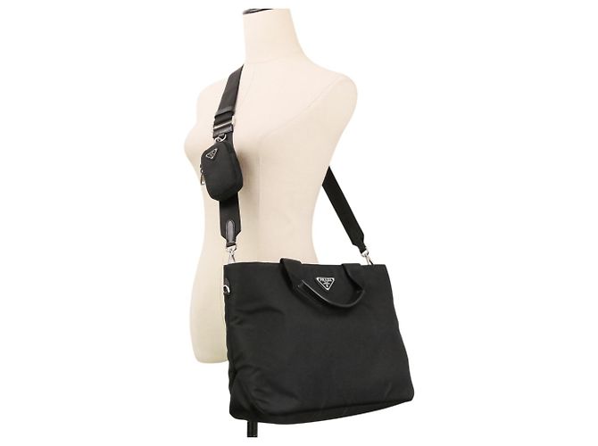Prada Re-Nylon Handtaschen-Pouch Schwarz - Ansicht 14