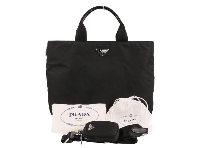 Prada Re-Nylon Handtaschen-Pouch Schwarz - Ansicht 15