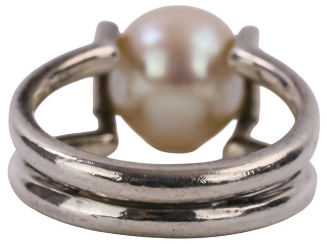 Autre Marque Tiffany HardWear Ring mit Süßwasserperlen Silber - Ansicht 4