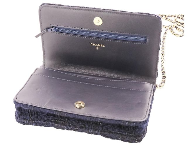 Borsa Chanel Matelassé Coco Mark con pochette Blu navy - vista 11