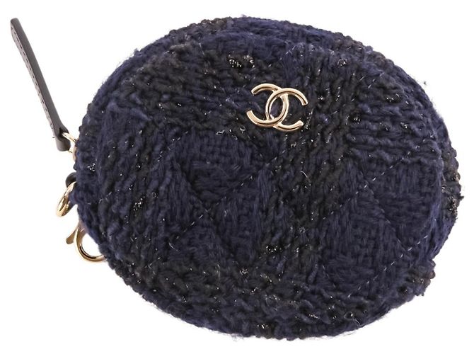Borsa Chanel Matelassé Coco Mark con pochette Blu navy - vista 14
