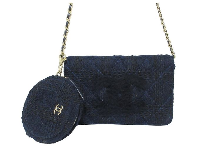 Borsa Chanel Matelassé Coco Mark con pochette Blu navy - vista 2