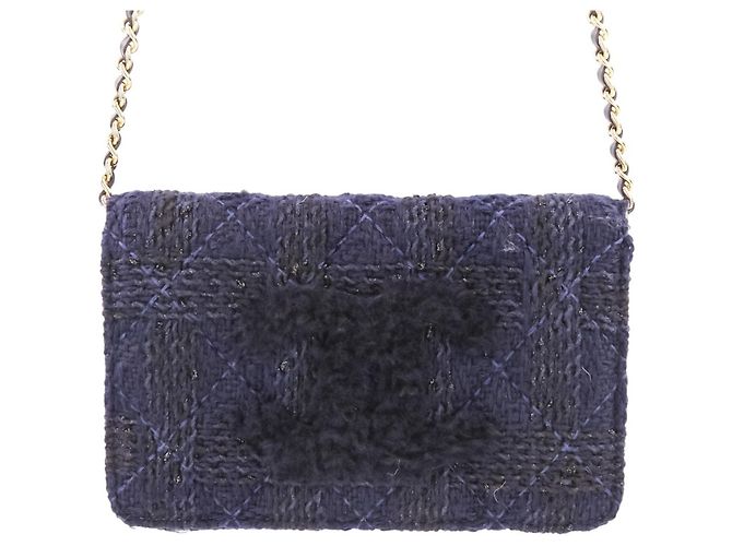 Borsa Chanel Matelassé Coco Mark con pochette Blu navy - vista 3