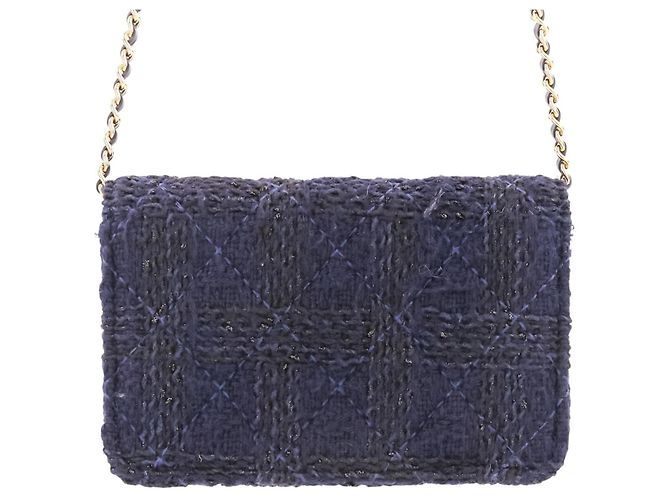 Borsa Chanel Matelassé Coco Mark con pochette Blu navy - vista 4