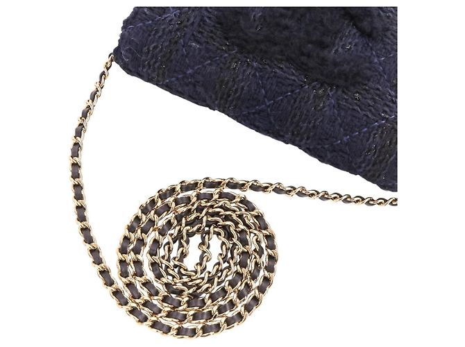 Borsa Chanel Matelassé Coco Mark con pochette Blu navy - vista 9