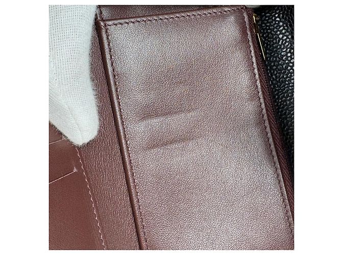 Cartera tri-fold Chanel en piel de becerro granulada negra Negro - vista 4