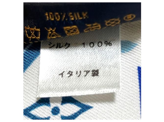 Louis Vuitton Bandeau BB Studded Narrow Scarf Bianco Blu - vista 8