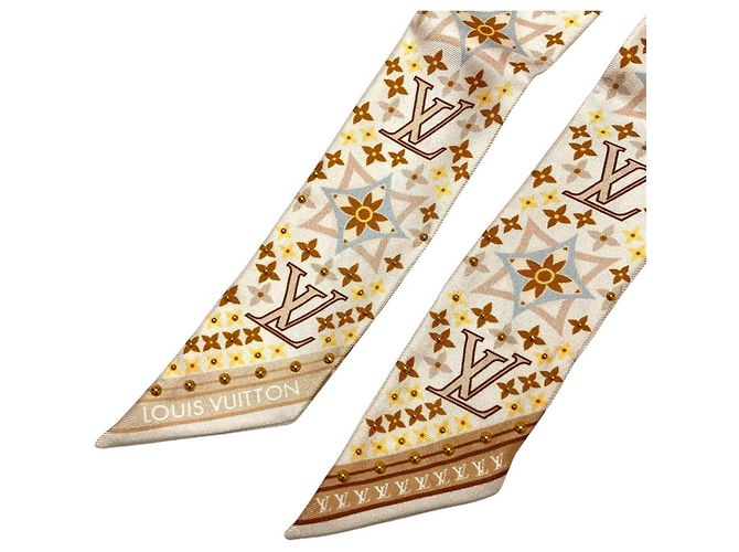 Louis Vuitton Bandeau BB Studded Narrow Scarf Marrone Beige - vista 2