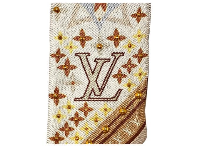 Louis Vuitton Bandeau BB Studded Narrow Scarf Marrone Beige - vista 4