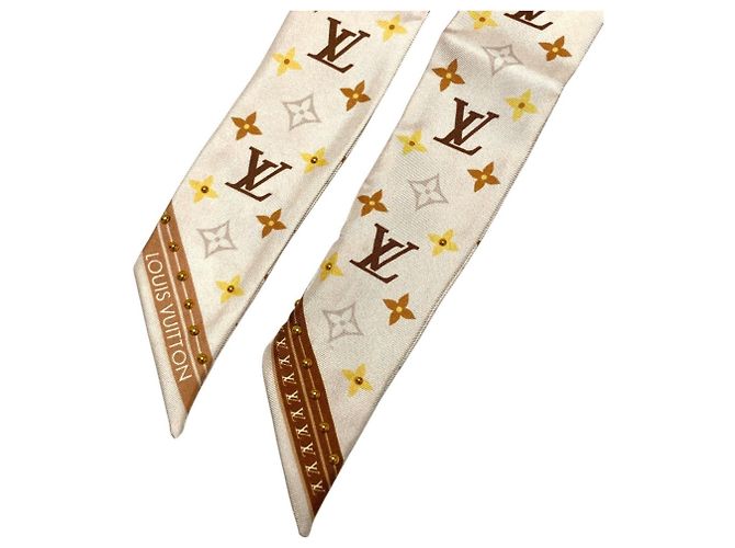Louis Vuitton Bandeau BB Studded Narrow Scarf Marrone Beige - vista 6