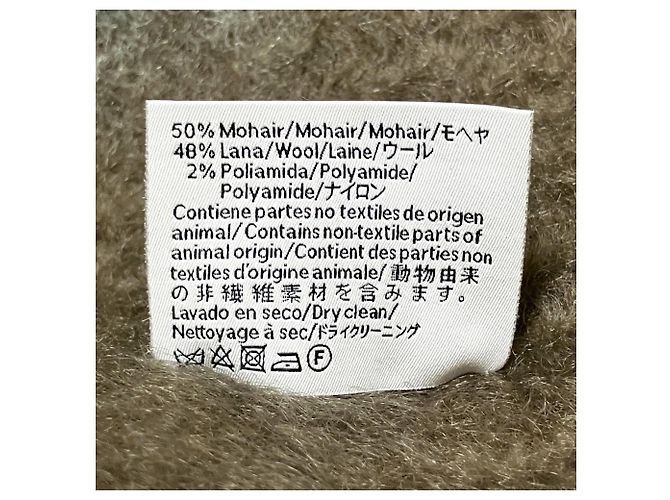 Sciarpa in maglia di lana mohair con frange e patch logo Anagram Loewe Multicolore - vista 5