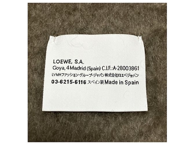 Sciarpa in maglia di lana mohair con frange e patch logo Anagram Loewe Multicolore - vista 6
