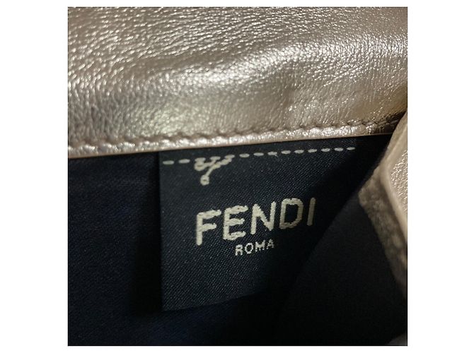 Fendi FF Pattern Gold Bi-Fold Wallet Golden - view 11