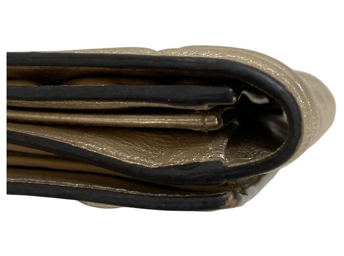 Fendi FF Pattern Gold Bi-Fold Wallet Golden - view 4