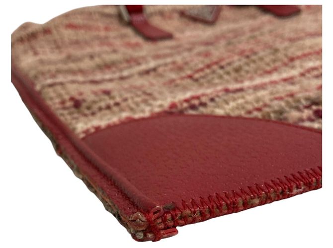 Borsa in tweed Prada con placca logo triangolare Rosso - vista 4