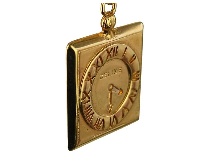 Céline Collana lunga CELINE Vintage con motivo orologio D'oro - vista 11