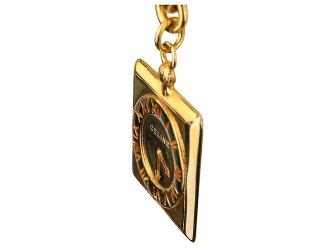 Céline Collana lunga CELINE Vintage con motivo orologio D'oro - vista 12