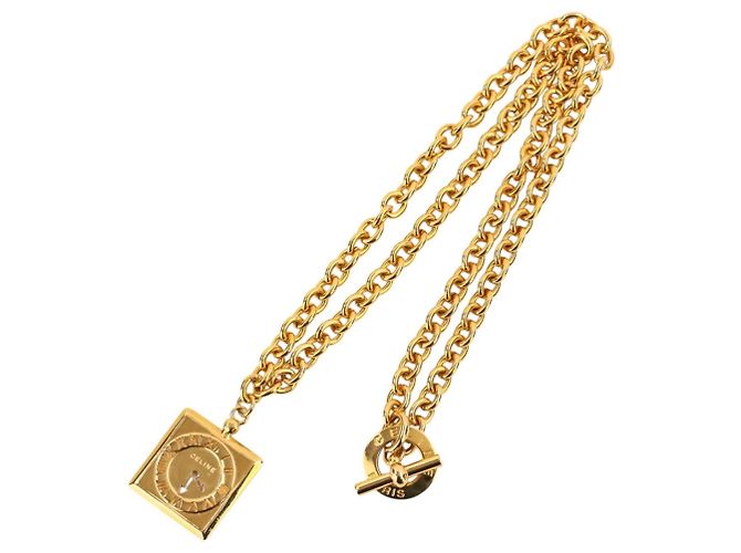 Céline Collana lunga CELINE Vintage con motivo orologio D'oro - vista 2