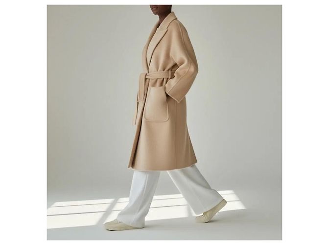 Abrigo Max Mara Crine de Pelo de Camello Beige - vista 3