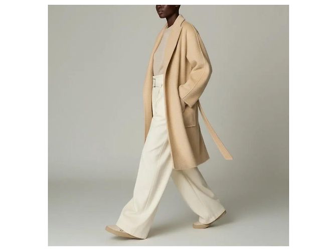 Abrigo Max Mara Crine de Pelo de Camello Beige - vista 4