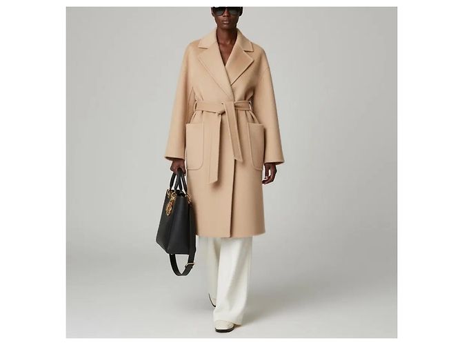 Abrigo Max Mara Crine de Pelo de Camello Beige - vista 6