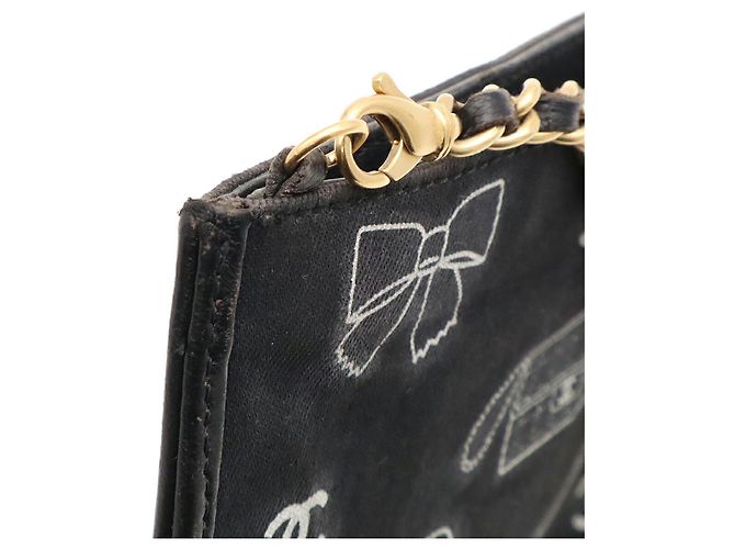 Borsa a tracolla con catena Chanel Icon Print Nero - vista 7