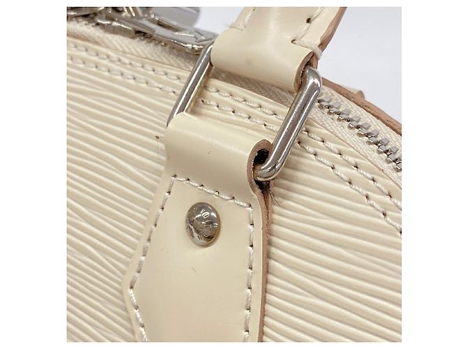 Borsa a mano Louis Vuitton Alma BB in pelle Epi Bianco - vista 11