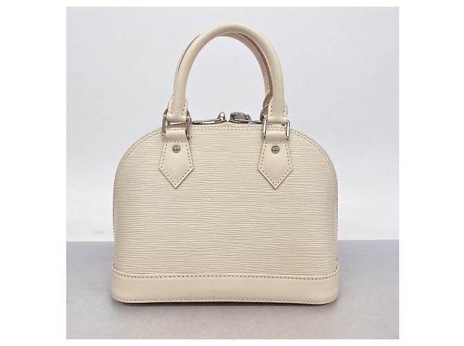 Borsa a mano Louis Vuitton Alma BB in pelle Epi Bianco - vista 12