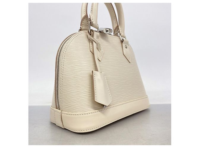 Borsa a mano Louis Vuitton Alma BB in pelle Epi Bianco - vista 2