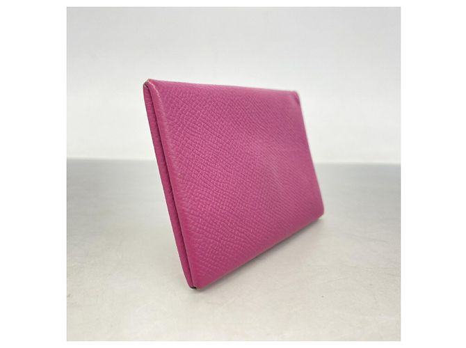 Hermès Tarjetero Hermes Calvi en Rose Purple Púrpura - vista 2