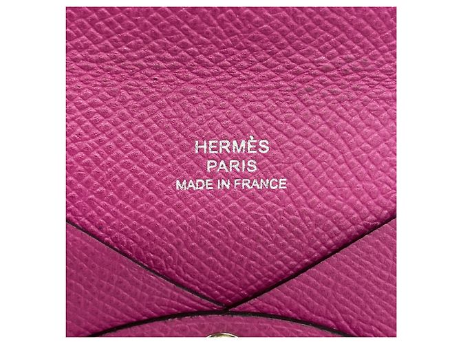 Hermès Tarjetero Hermes Calvi en Rose Purple Púrpura - vista 4