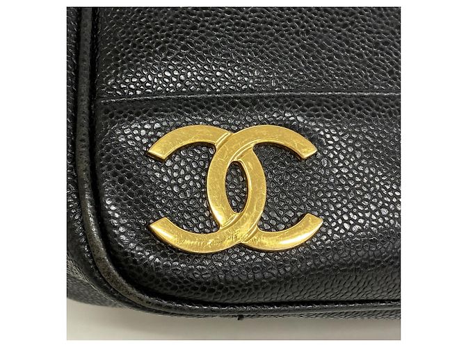Chanel Triple Coco Shopper aus Kaviarleder Schwarz - Ansicht 10